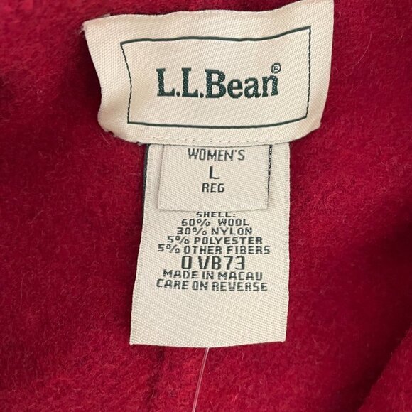 NEW L.L. Bean Women's Red Reversible Jacket Wool Blend Button Front L - Picture 7 of 9